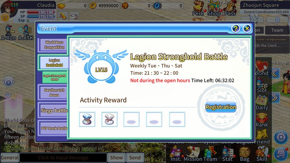 Event calendar